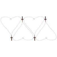 4 Pcs Kreuz AnhäNger Halskette Holzkreuz-AnhäNger Holzkreuzverzierung