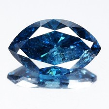    2.29ct 11.4x6.95mm Marquise Natural Treated Fancy Vivid Blue Diamond I1