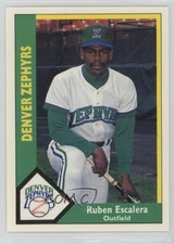 1990 CMC AAA Denver Zephyrs Green Back Ruben Escalera #24 0q3
