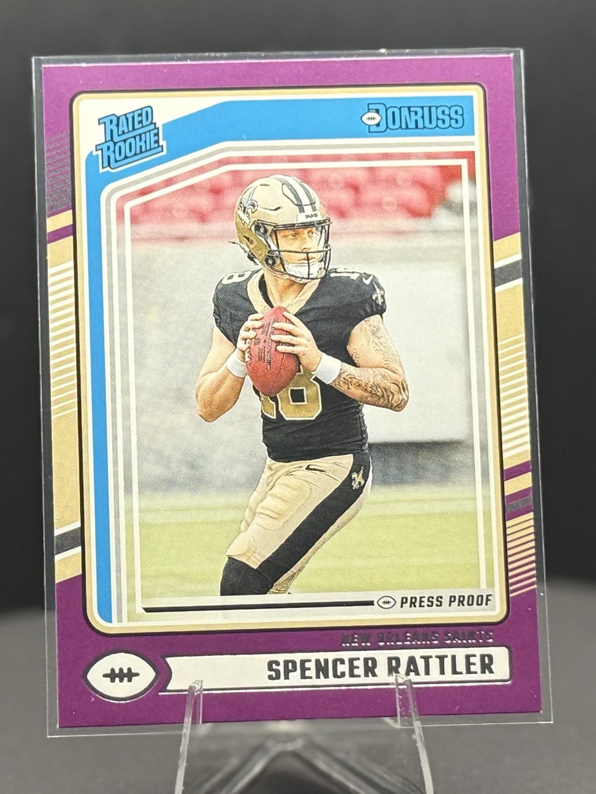 2024 Panini Donruss - Rated Rookie Spencer Rattler #359 Purple Press Proof (RC)