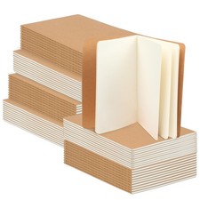 60 Packs Kraft Small Blank Notebooks, Unlined Mini A6 Journals Bulk, Blank No...