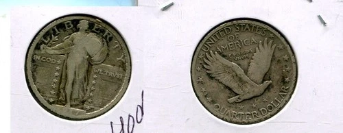 1917 P TYPE 1 STANDING LIBERTY QUARTER VG FINE 4006T