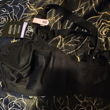 size 36D Bali Women  s Classic Support Flower Underwire Bra 0180 Black new