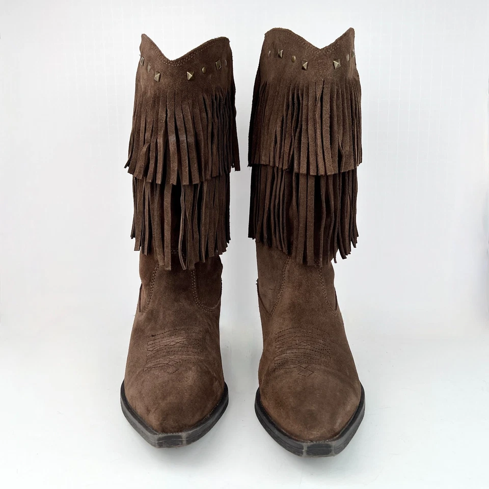 Botas Roper Short Stuff de gamuza con flecos para mujer talla 8,5 marrón 11" precio de venta sugerido por el fabricante 108 USD Foto 4 de 4