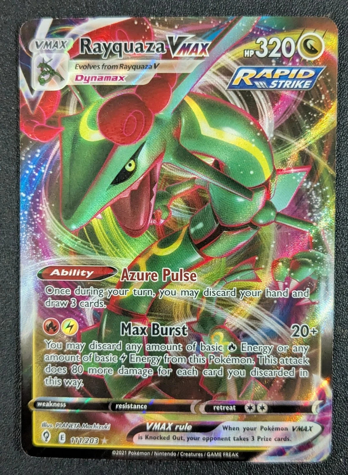 Rayquaza VMAX 111/203 Evolving Skies Ultra Rare Holo Pokemon Card * New * NM/M