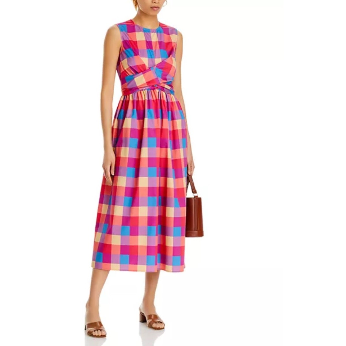 Misook checkered crossover front Maxi dress M Preppy Vibrant Dopamine dressing Misook checkered crossover front Maxi dress M Preppy Vibrant Dopamine dressing