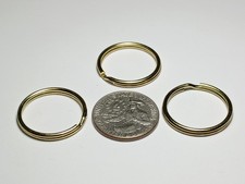 3 Brass Lt Gold Rounded 1 Inch 24mm Split Ring Rounded Key Rings Key Holders