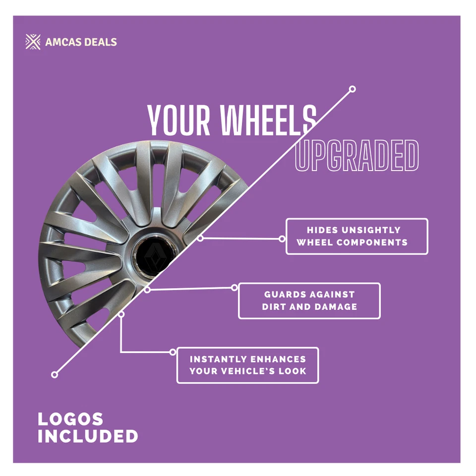 15 " WHEEL TRIMS HUB CAPS TO FIT Renault Clio IV 2013 -2020, set of 4 - Image 4 of 4