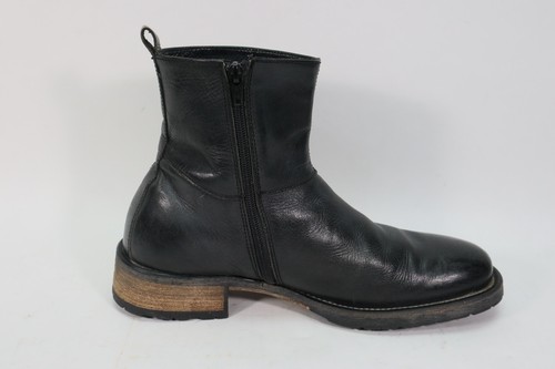 Vintage Kenneth Cole Back Fire Men's US 9 EU 42 Black Leather Zip Up Boots - Picture 4 of 12