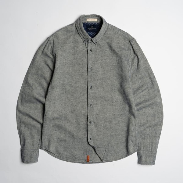 Men Scotch&Soda Shirt Grey Cotton/Linen 38 / M /