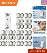 100 Pack CML 15 Amp Decor Wall Receptacle Outlet, Child-Safe Tamper Resistant...