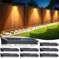 1-8Pcs Super Bright Solar Power Door Fence Wall Light LED Outdoor Yard Deck Lamp