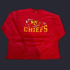 VINTAGE 90s Red and yellow Kansas City Chiefs long sleeve tee