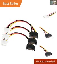 Efficient 3-Pack SATA to 4 Pin Power Cable Adapter - 7  Fits SATA/IDE Devices