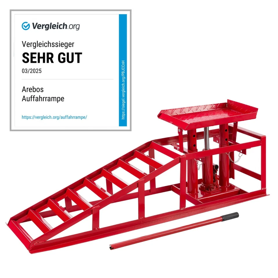 AREBOS PKW Auffahrrampe höhenverstellbar Hebebühne Auffahrbock Hebeplattform