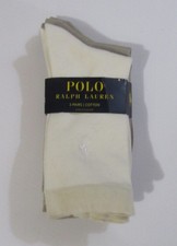 Polo Ralph Lauren Womens Trouser Socks 3 Pack Beige and Cream NWT