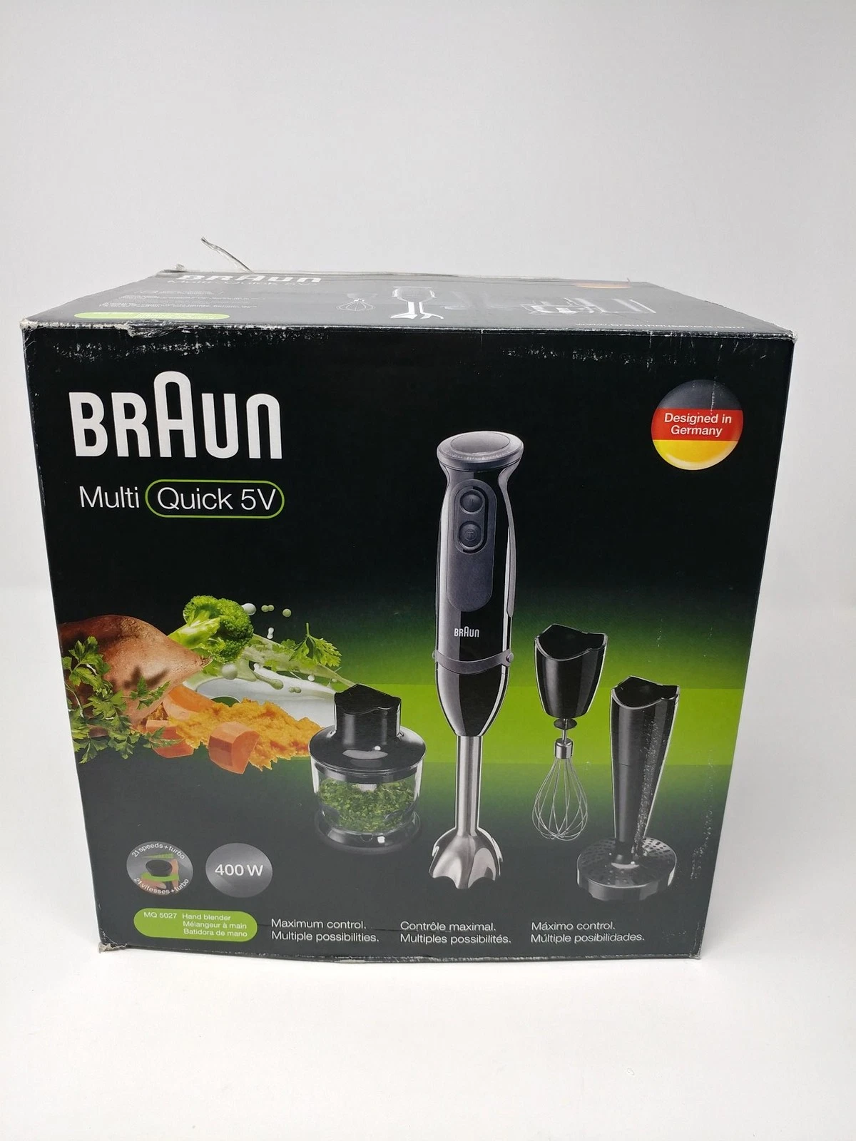 Braun MultiQuick MQ5027 5V Hand Immersion Blender 400W Set Chopper Whisk Beaker
Opens in a new windo