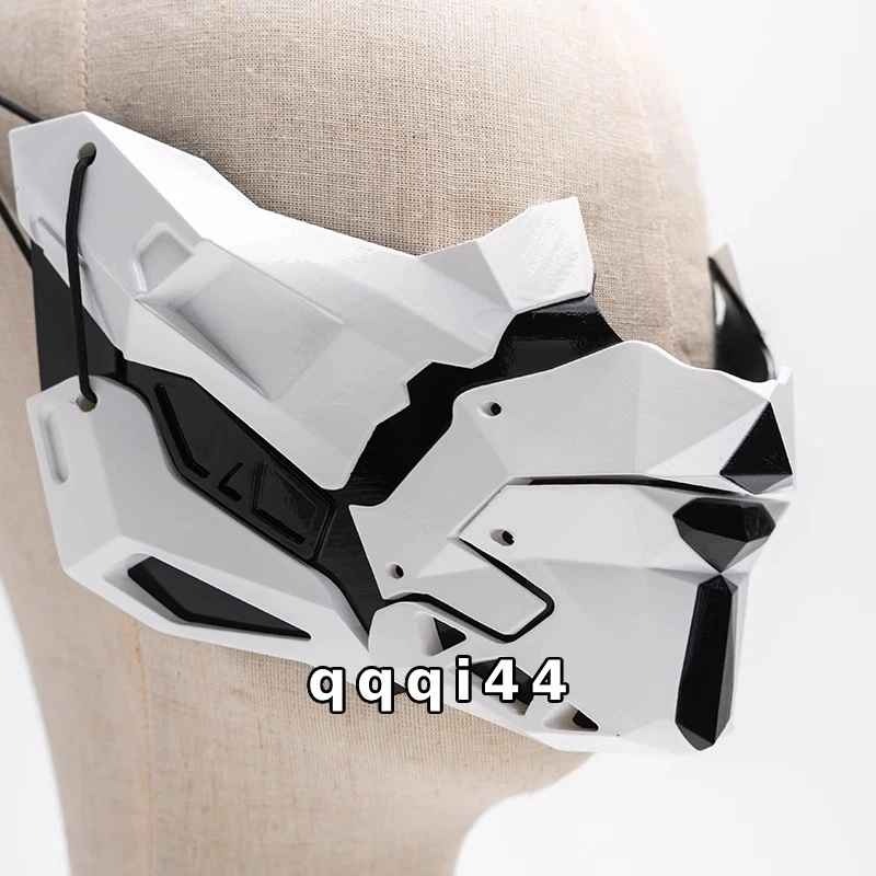 Original Design Mechanical Cyberpunk Cosplay Half Face Ninja Mask Halloween Prop - Image 3 of 4