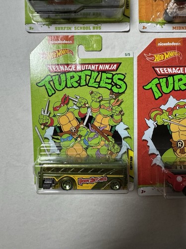 Hot Wheels 2020 TMNT Teenage Mutant Ninja Turtle Party Bus Set of 4 Cars - Picture 2 of 6