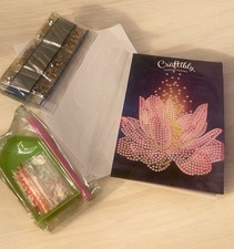 Crafitbly Diamond Painting Card Kit All Supplies Included Lotus