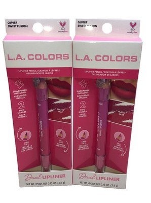 2 L.A.Colors Dual Lip Liner C69187 Sweet Fusion Lot Of 2 In Box Creamy Formula