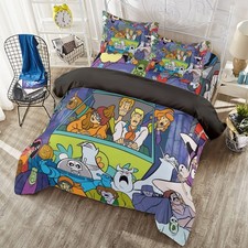 Rare Scooby-Doo Print Duvet Cover Set 4Pcs Duvet Cover Sheet  2 Pillowcases 