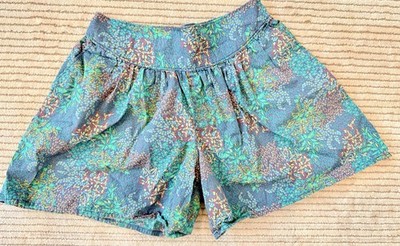 Tea Collection Blue Green Floral Jungle Garden Shorts Girls Size 7