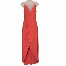 Maxi Faux Wrap Dress Size Small ASTR The Label Coral V Neck Summer Dress 