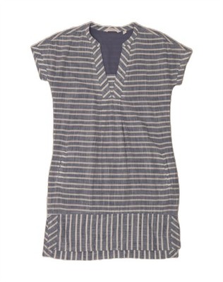 Athleta Damen Basic Kleid UK 6 XS dunkelblau gestreift Baumwolle CZ21