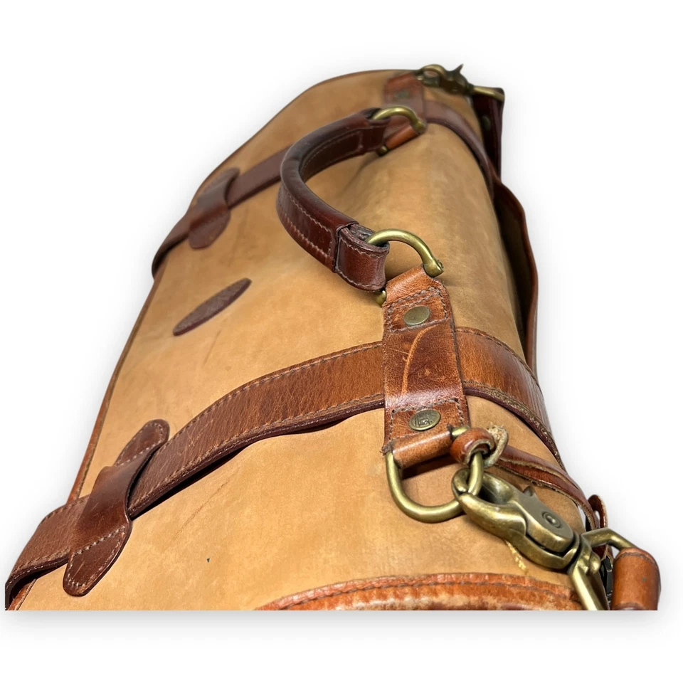 De Colección Timberland Maletín Hombres Cuero Tostado Hecho en EE. UU. Gorpcore Bolso Mensajero Patrimonio Foto 4 de 4