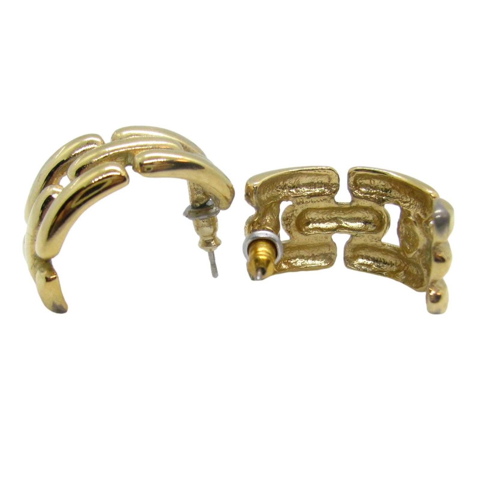 GIVENCHY Rectangular Link Earrings Clip On Design… - image 3