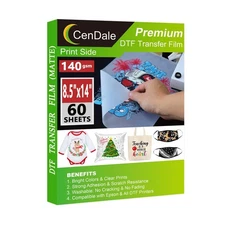 DTF Transfer Film 8.5"x14" - 60 Sheets Thick Double Sided DTF Film ... Fast Ship