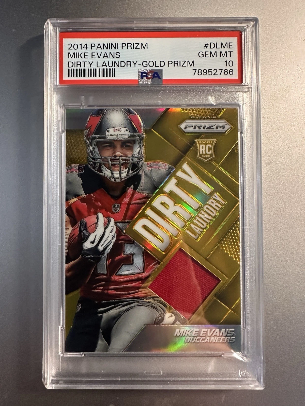 Mike Evans Panini Prizm Dirty Laundry #DLME Gold Prizm