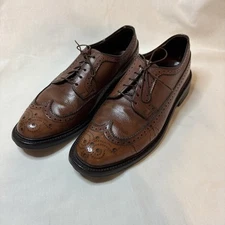 Men's Hanover Wingtip Size 9 C/R Oxford Shoes Tan Leather Made In USA