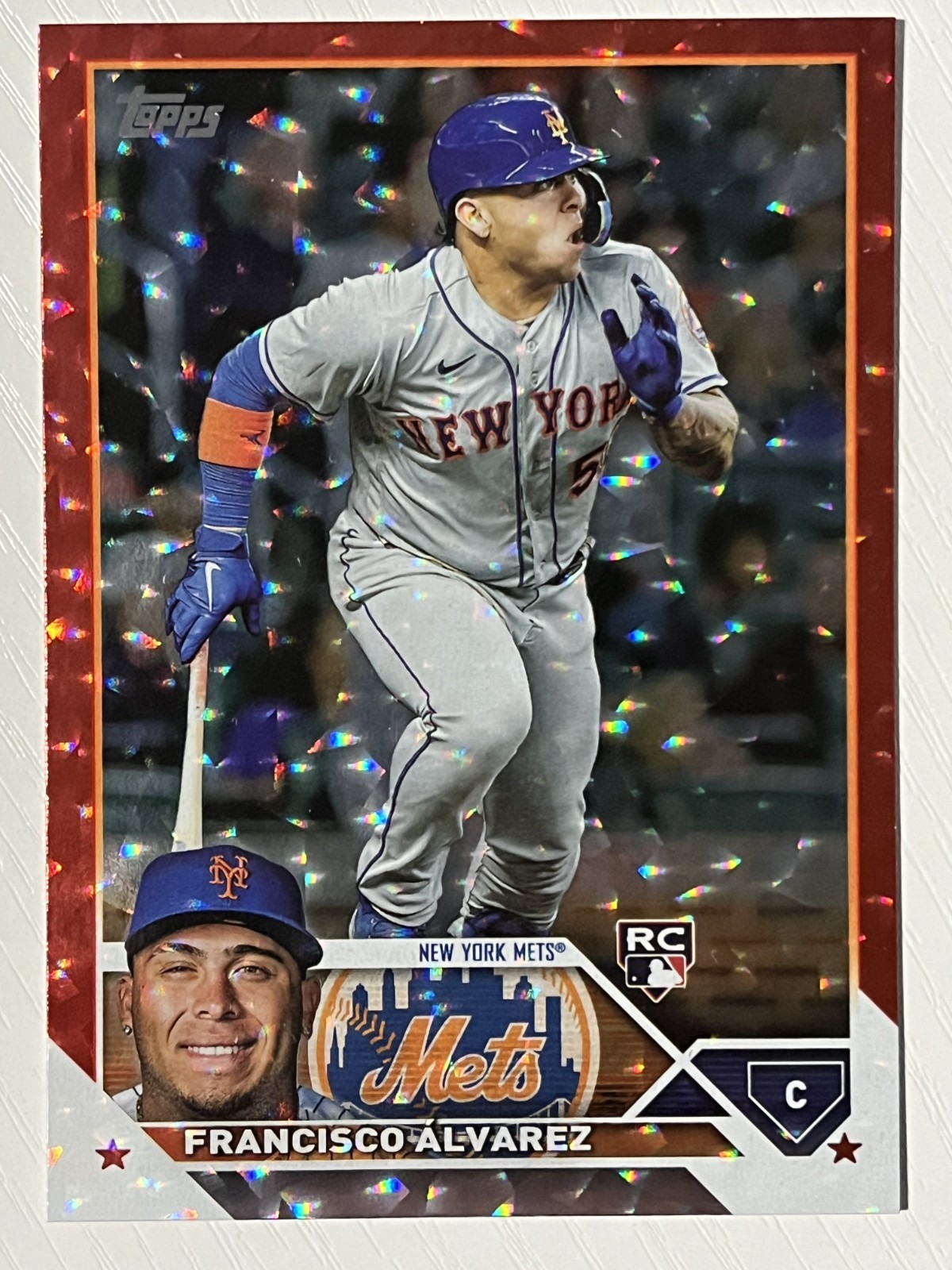 Francisco Alvarez 2023 Topps Red Foil RC #644 050/199 New York Mets