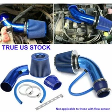 Blue Cold Air Intake Filter Induction Pipe Power Flow Hose System Accessories BK