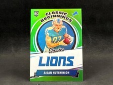 2022 PANINI CLASSICS AIDAN HUTCHINSON ROOKIE BEGINNINGS GREEN PRIZMS 3/15 LIONS