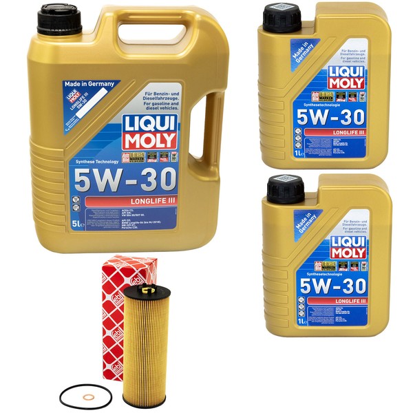 MotoröL Set Longlife III 5W-30 Liqui Moly 7 Liter + ÖLfilter FüR VW Passat 2.5-image