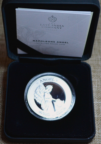 Moneda de 1 libra de plata 999 de 1 oz del ángel de Santa Elena Napoleón 2021 - Imagen 5 de 7