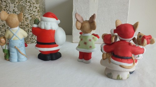 EMESCO IMPORTS MOUSE FAMILY VINTAGE 6pc CHRISTMAS CERAMIC MOUSE FAMILY W/ SANTA - Picture 10 of 15