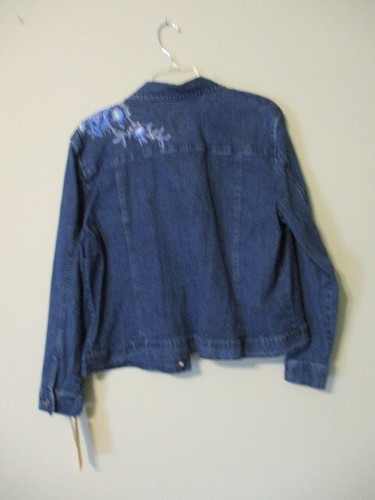 Ruby Rd New With Tags Denim Short Jacket With Fancy Embroidery Sz 16 - Picture 8 of 8