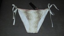 Faith Bikini Bottoms Snakeskin Print Side Tie Style 16 Natural Mix BNWT