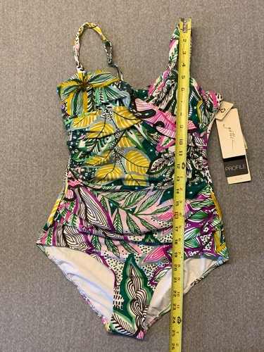 PROFILE BY GOTTEX TROPIC BOOM D-CUP UNDERWIRE ONE PIECE SWIMSUIT Womens Size 10D - Picture 20 of 21