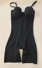 NWD SPANX Sz S Suit Your Fancy Strapless Cupped Mid-Thigh Bodysuit 10156R Black