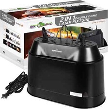 REPTI ZOO Dual Reptile Light Fixture 2 in 1 Deep Dome Lamp Fixture, Double-Layer