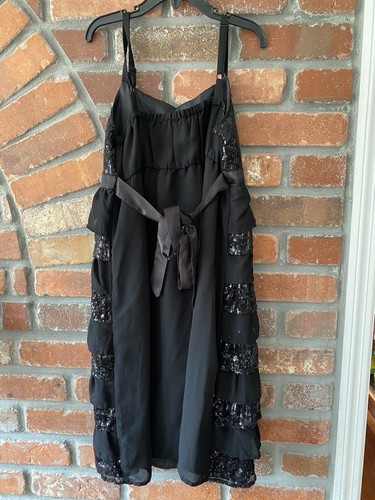 Justice Girls Kids Dress Black Raffles Sequins Party Holidays Size 12 - Picture 2 of 5