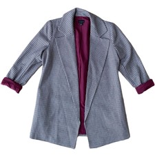 Ann Taylor Houndstooth Blazer Jacket Size Xs Retro Vintage Style Tailored Ladies
