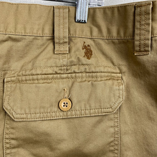 US Polo Assn. Cargo Shorts Men's Size 42 Beige Side Pockets Embroidered Logo - Picture 6 of 11