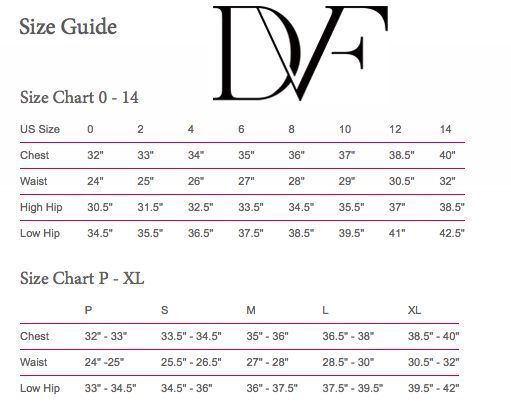 Dvf Wrap Dress Size Chart