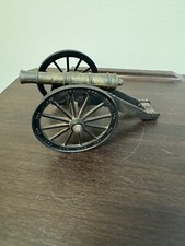 Vintage Diecast Metal and Brass Miniature Replica Cannon 7.5  Long